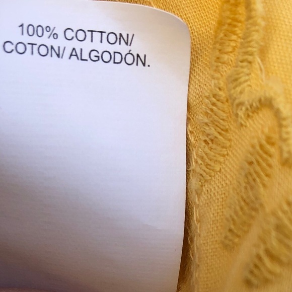 Lucky Brand Yellow Mustard Eyelet Top Blouse - Picture 5 of 5